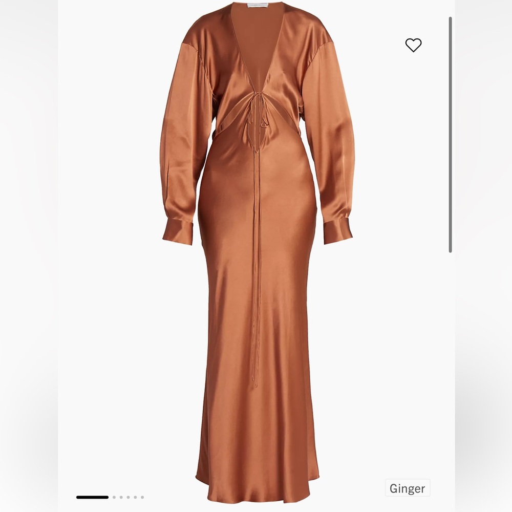 Christopher Esber Triquetra Front Tie Silk Gown in color ginger